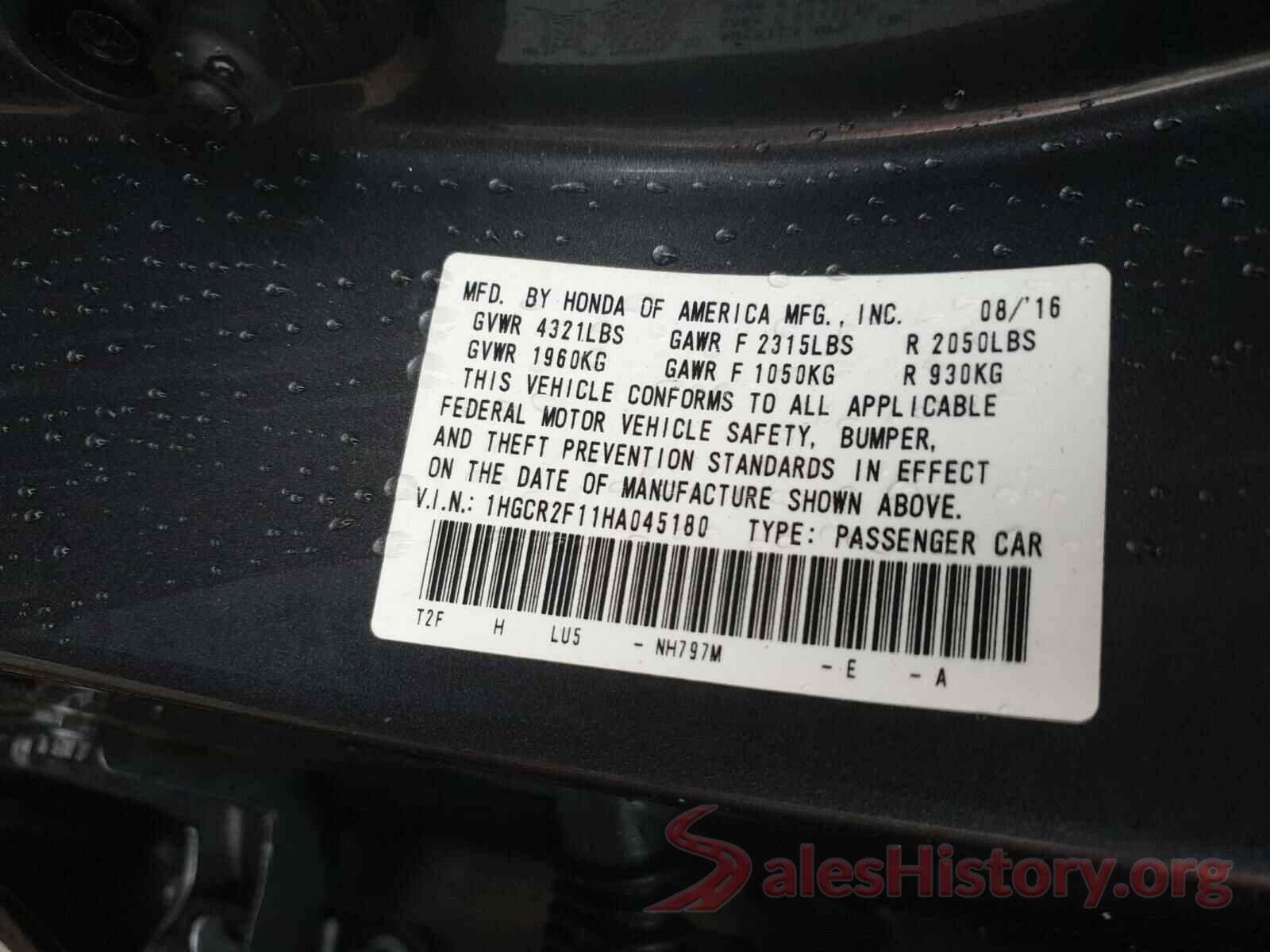 1HGCR2F11HA045180 2017 HONDA ACCORD