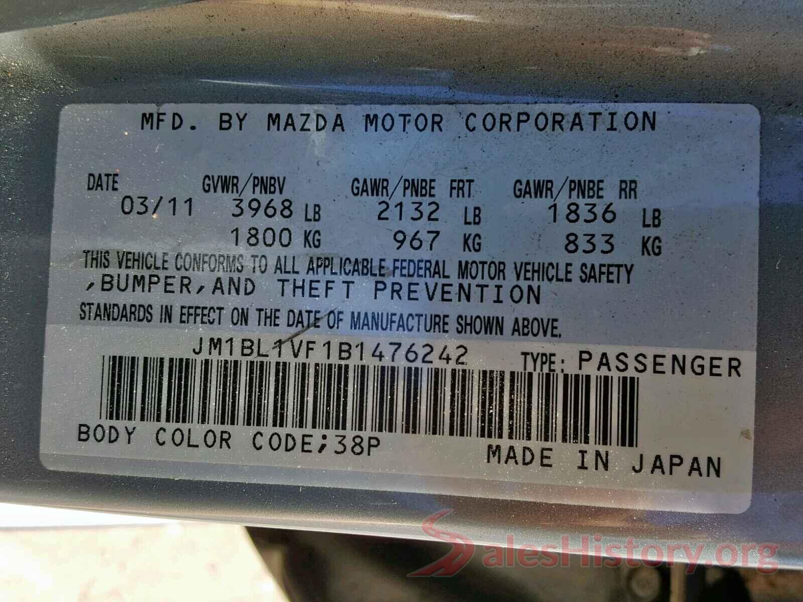 5YJXCBE26JF092603 2011 MAZDA 3