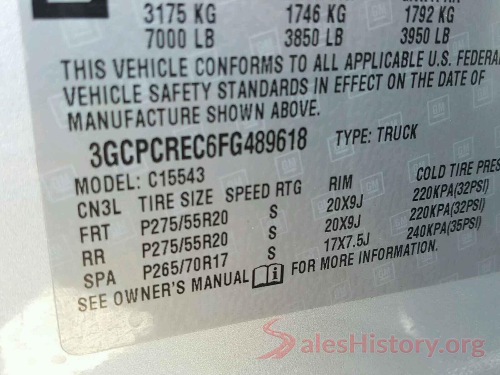 3VW2B7AJ7JM242315 2015 CHEVROLET SILVERADO