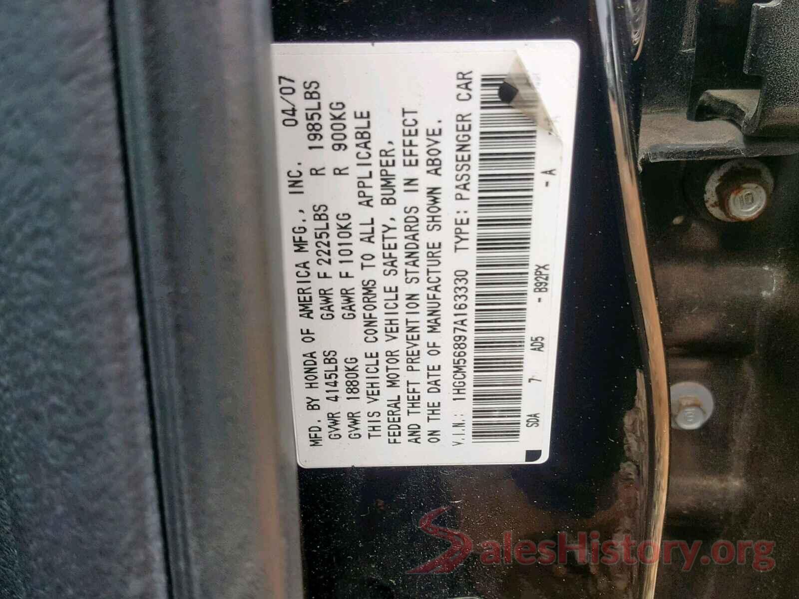 1C4NJPBBXGD721164 2007 HONDA ACCORD EX