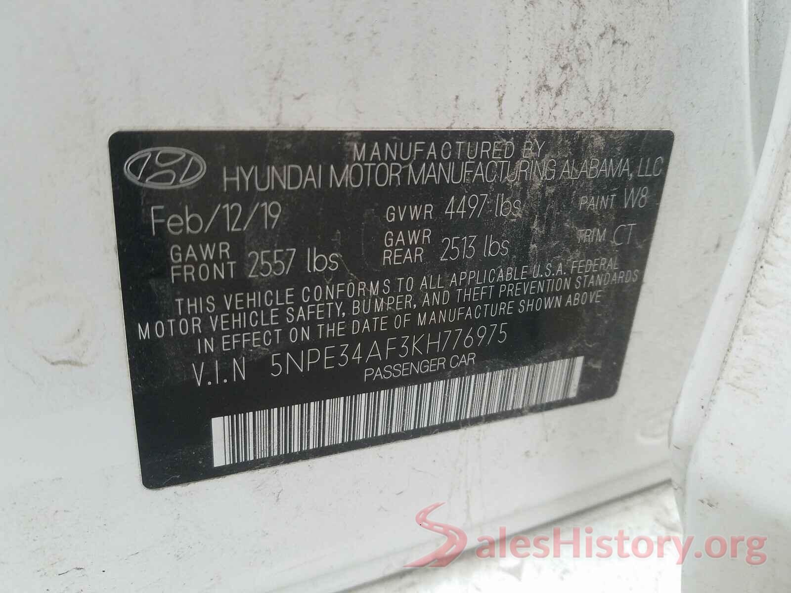 5NPE34AF3KH776975 2019 HYUNDAI SONATA