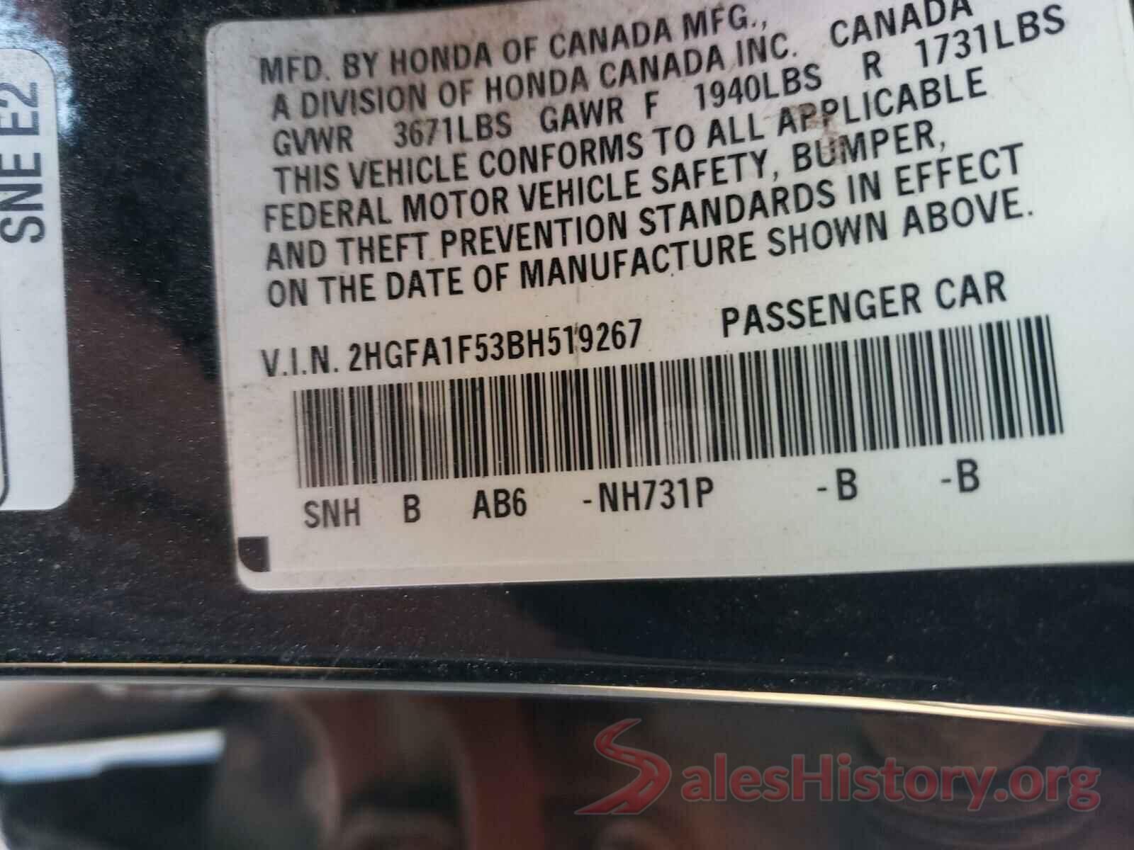 5NMS3CAD1LH256347 2011 HONDA CIVIC