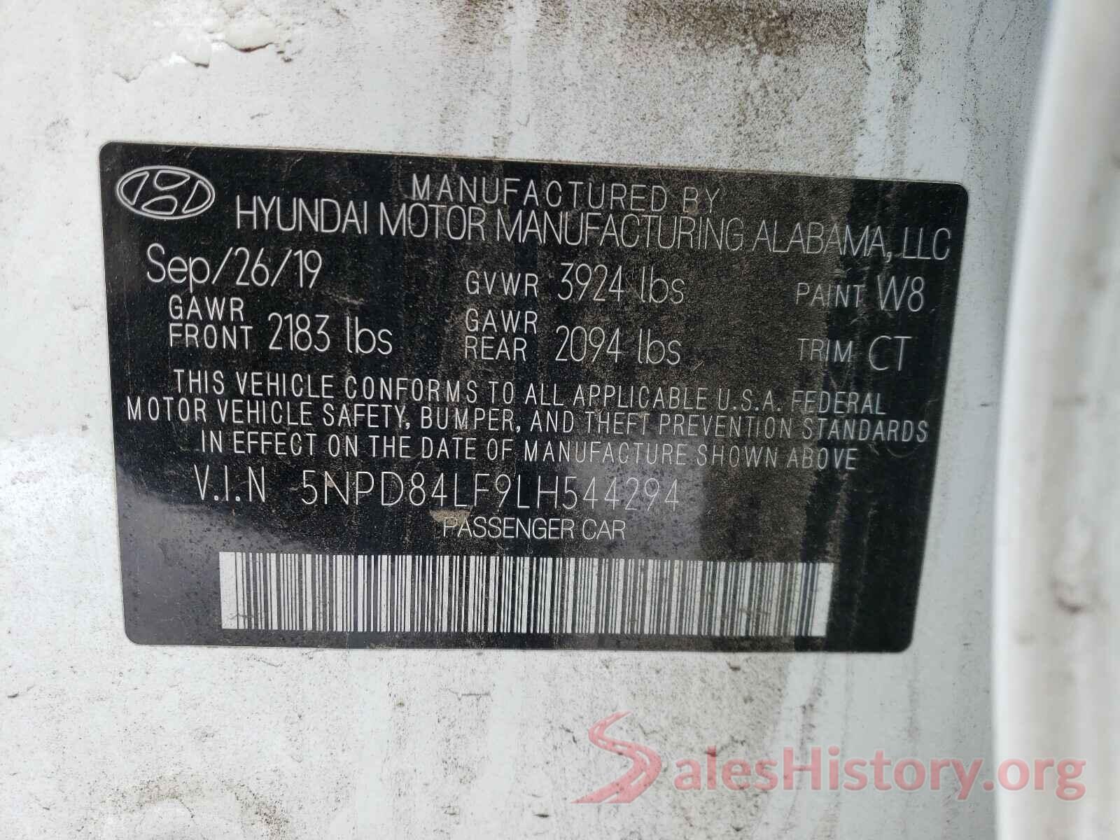 5NPD84LF9LH544294 2020 HYUNDAI ELANTRA