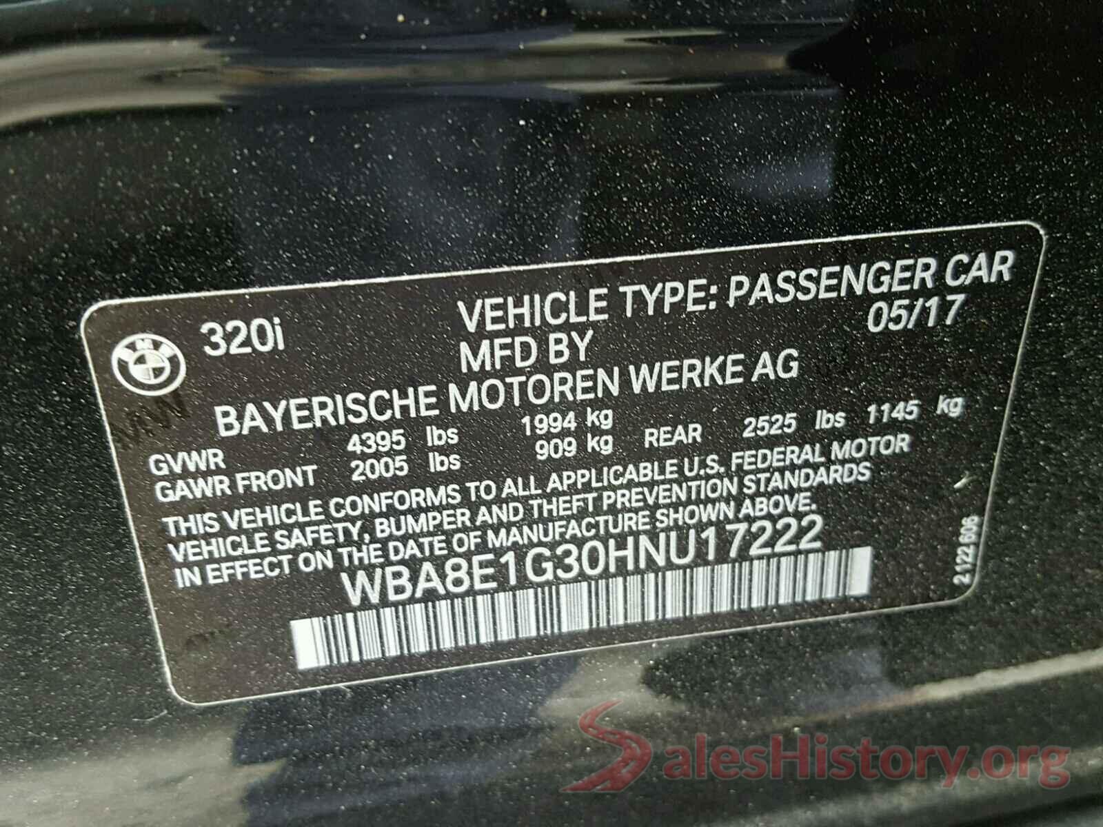 19XFC2F58GE209844 2017 BMW 3 SERIES