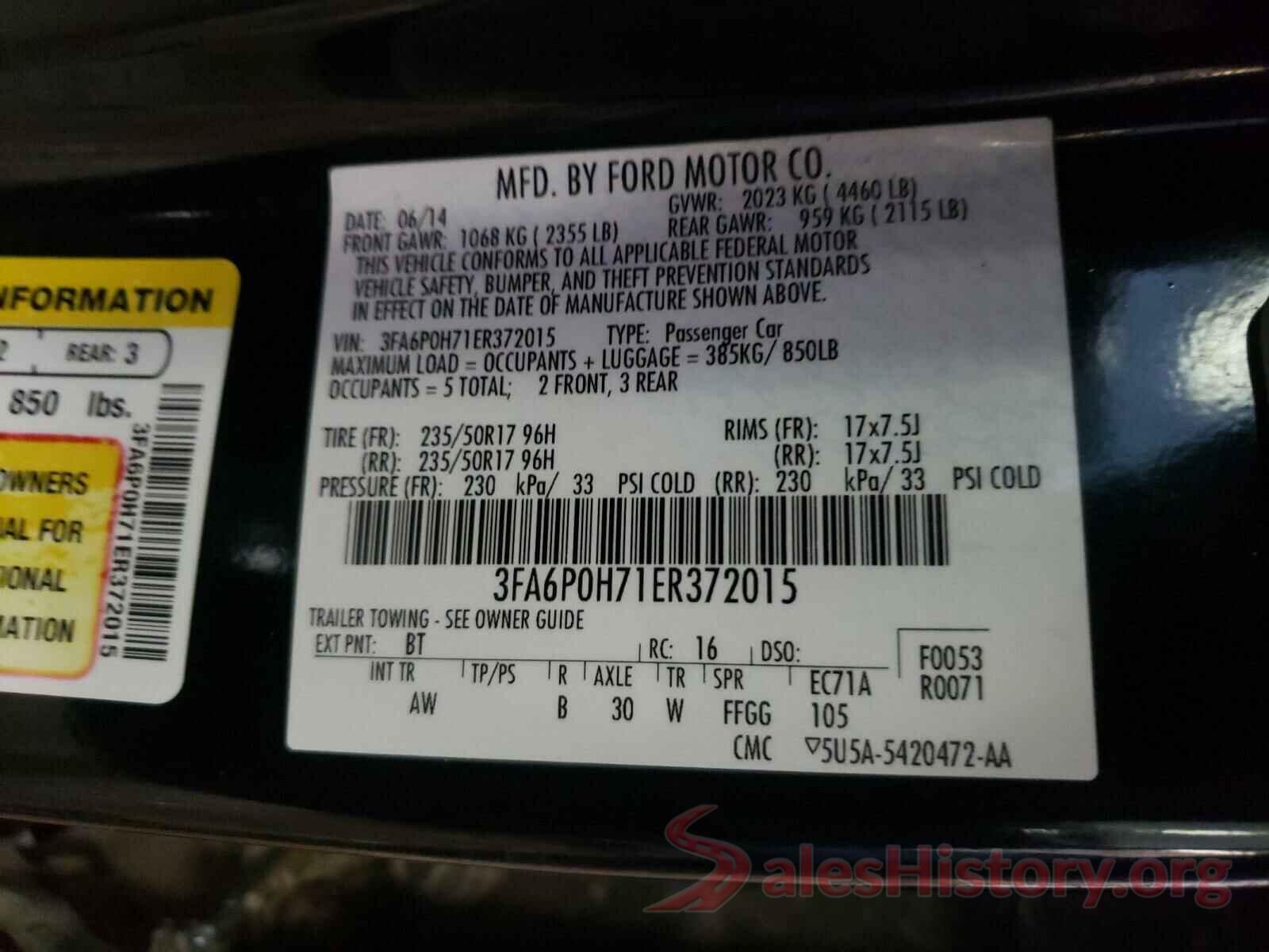 4S4BSENC1G3285878 2014 FORD FUSION