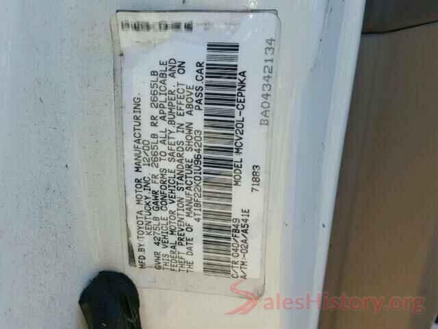 5TFAX5GN7KX147411 2001 TOYOTA CAMRY