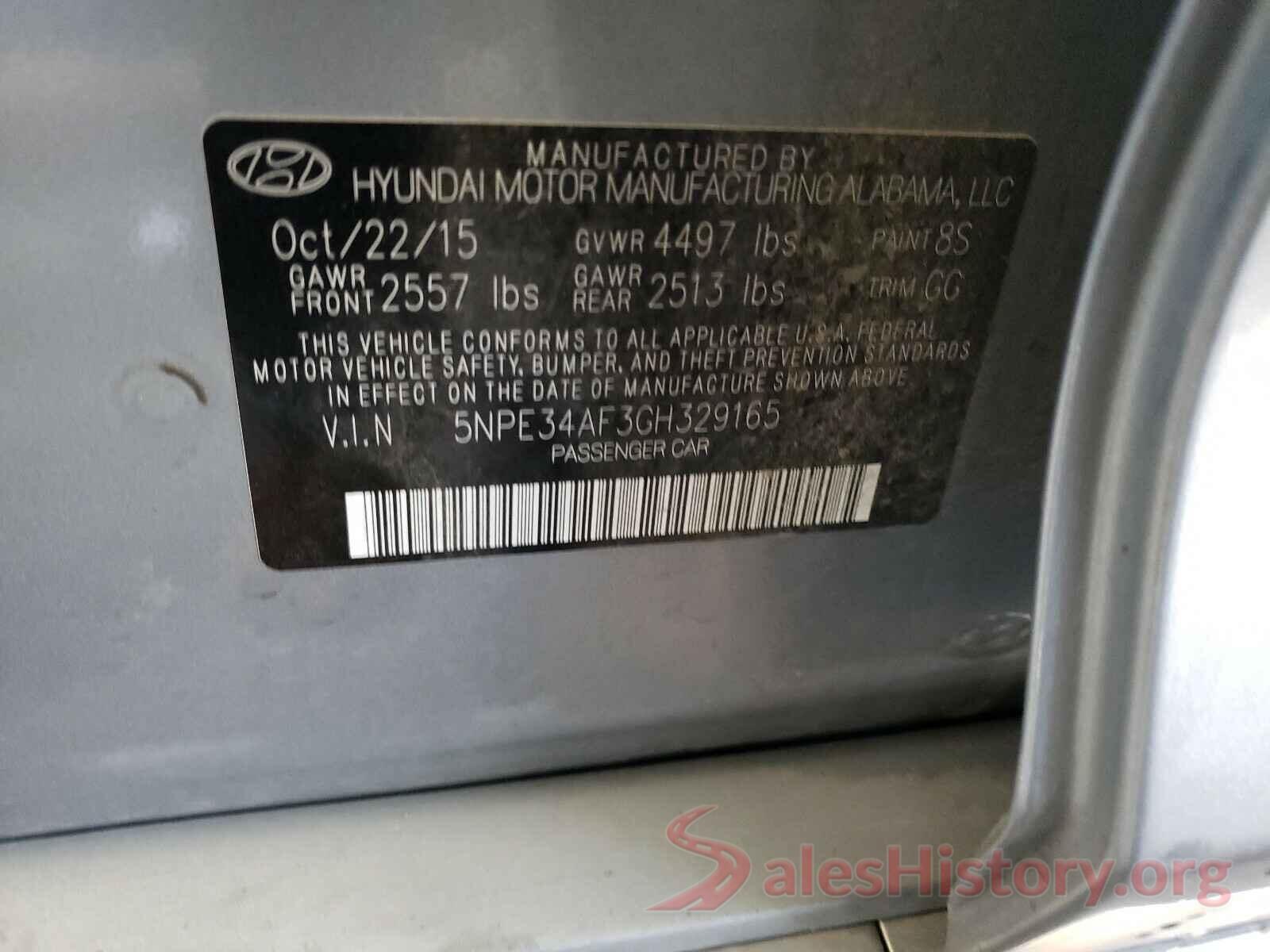 5NPE34AF3GH329165 2016 HYUNDAI SONATA