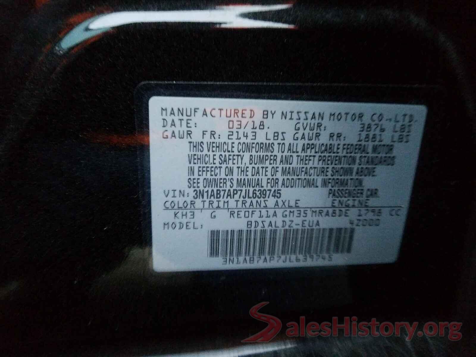 3N1AB7AP7JL639745 2018 NISSAN SENTRA