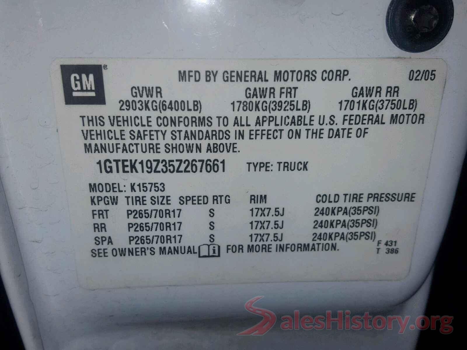 WVGBV7AX1GW555993 2005 GMC NEW SIERRA