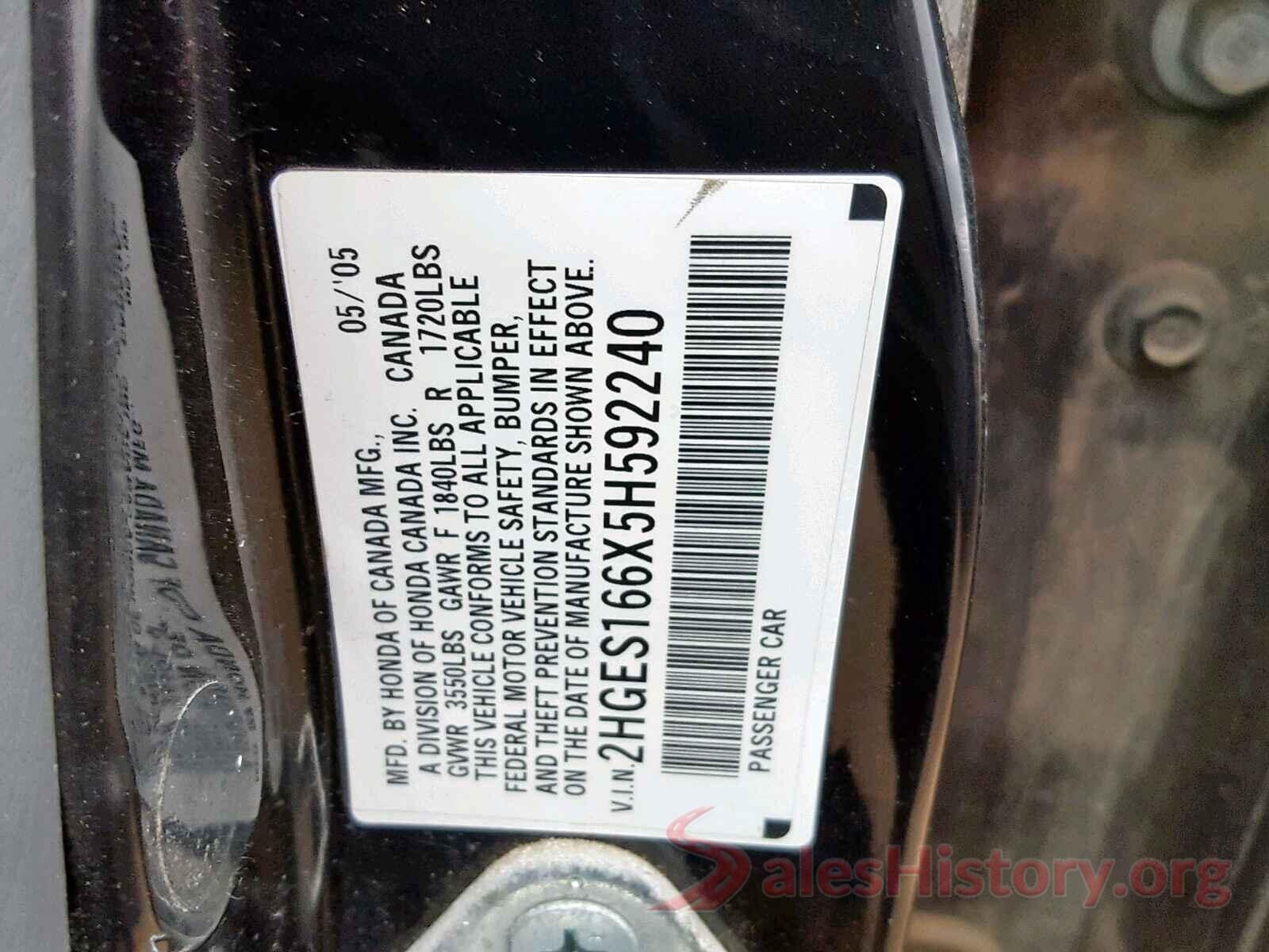 2T3H1RFV7MC133204 2005 HONDA CIVIC LX