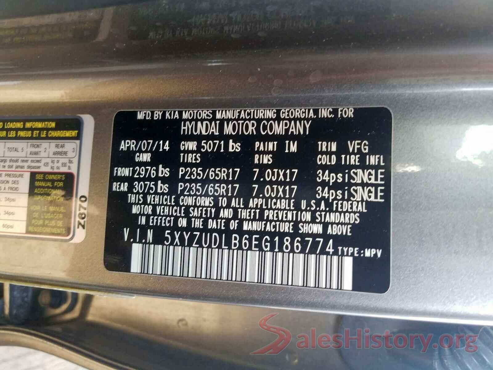 2T3C1RFV8KW044456 2014 HYUNDAI SANTA FE