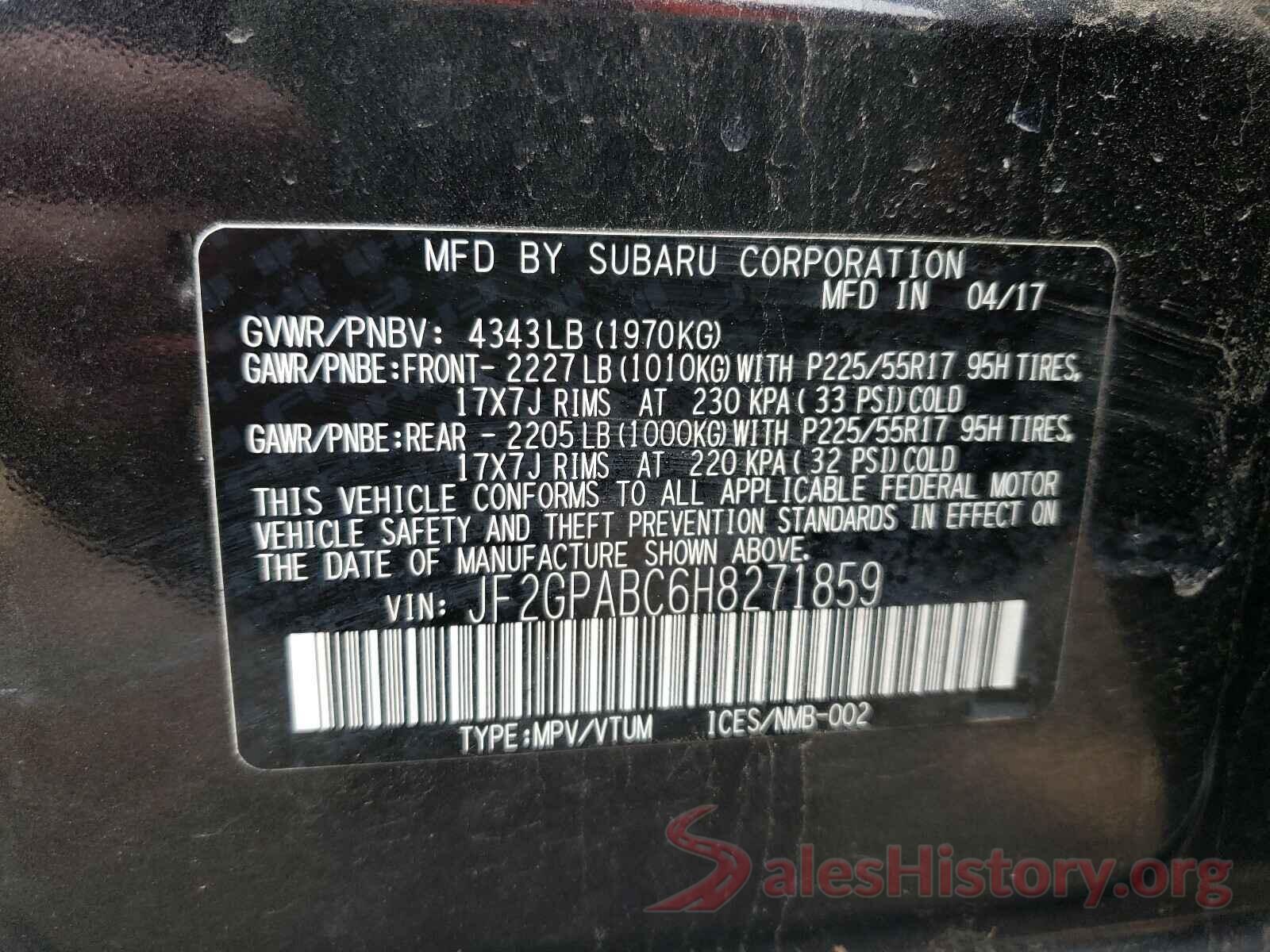 JF2GPABC6H8271859 2017 SUBARU CROSSTREK