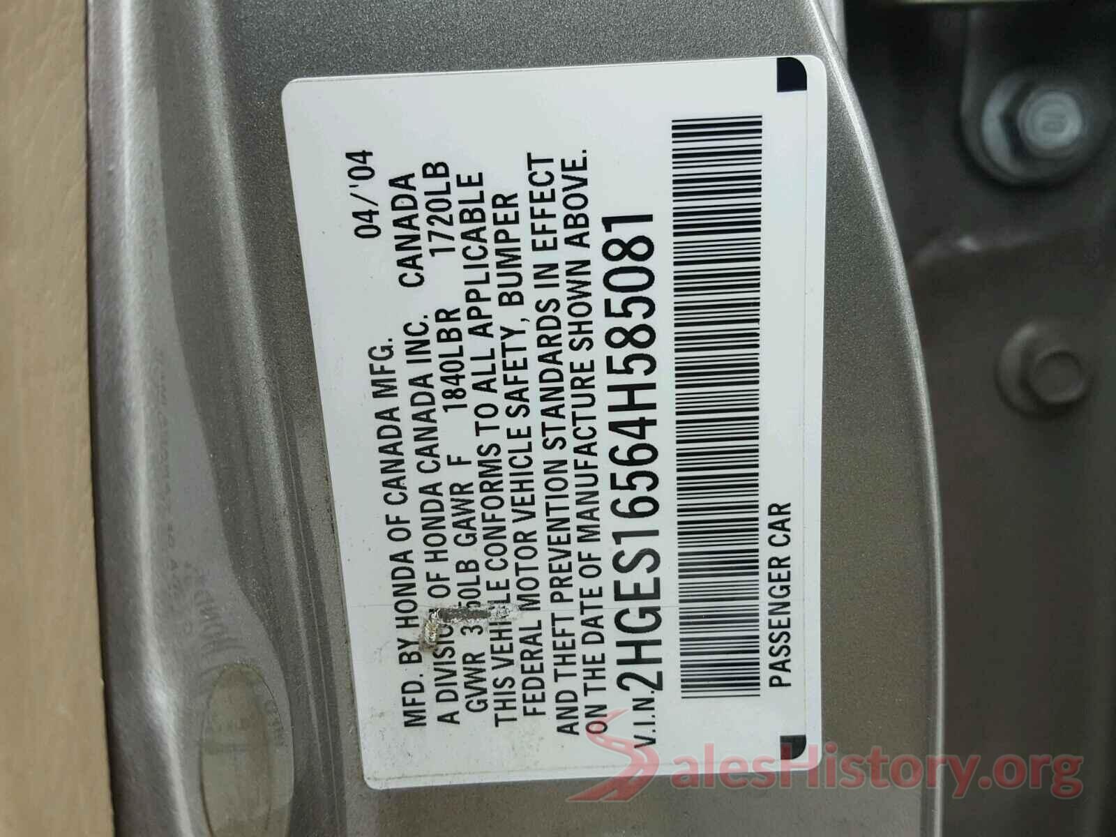 JA4AP3AU0JU018960 2004 HONDA CIVIC