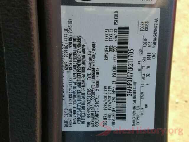 5NPE24AF7GH372698 2012 FORD FUSION