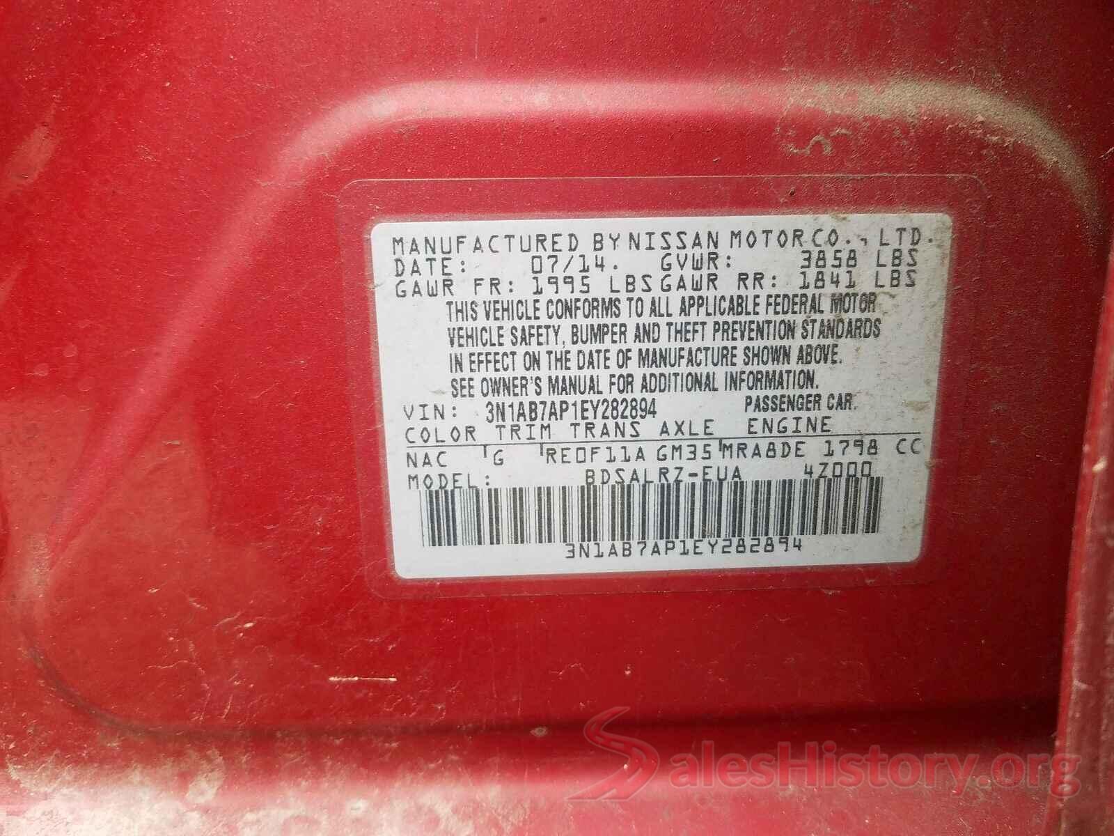 JTDEPMAE5MJ140869 2014 NISSAN SENTRA