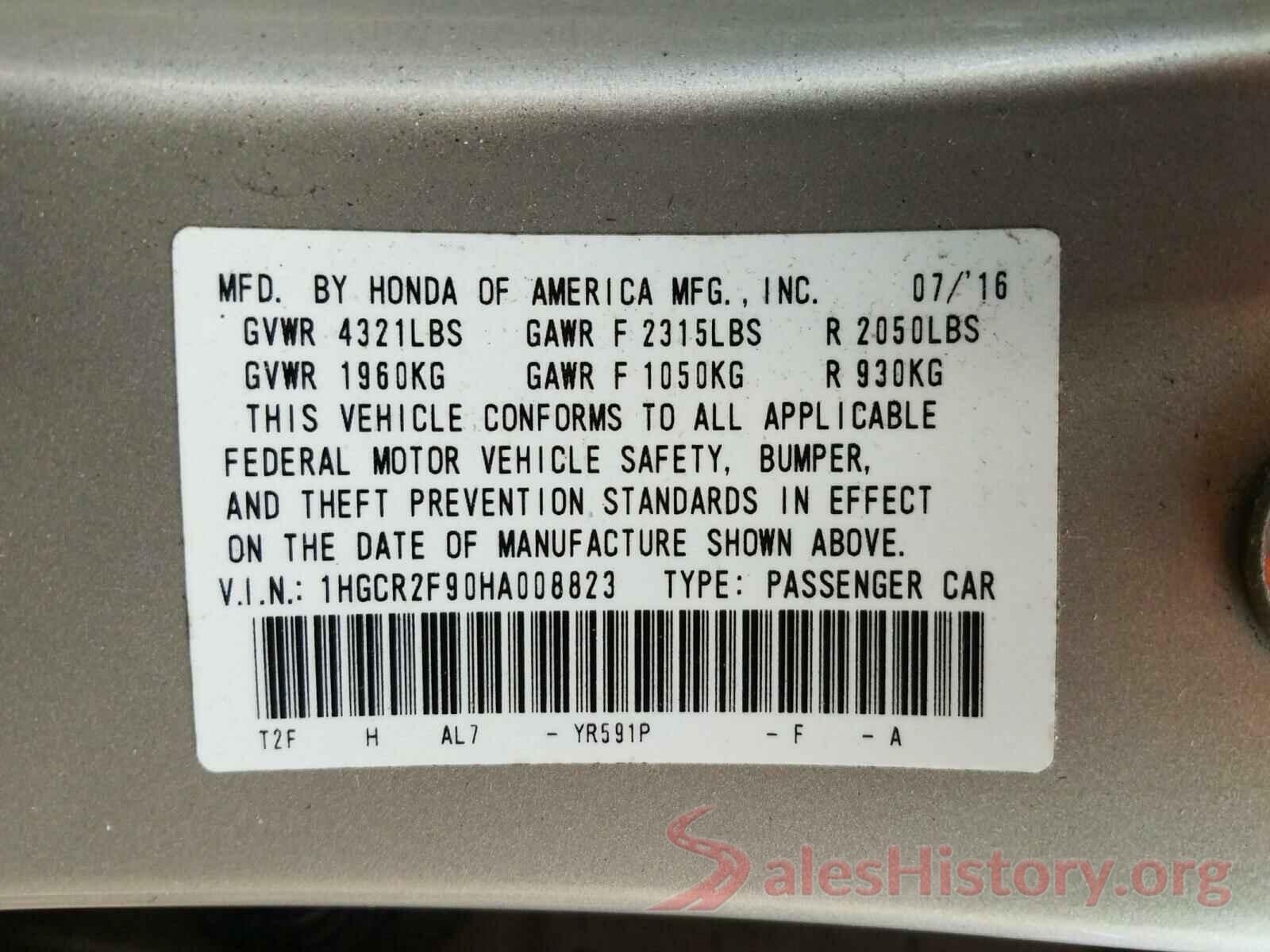 1HGCR2F90HA008823 2017 HONDA ACCORD