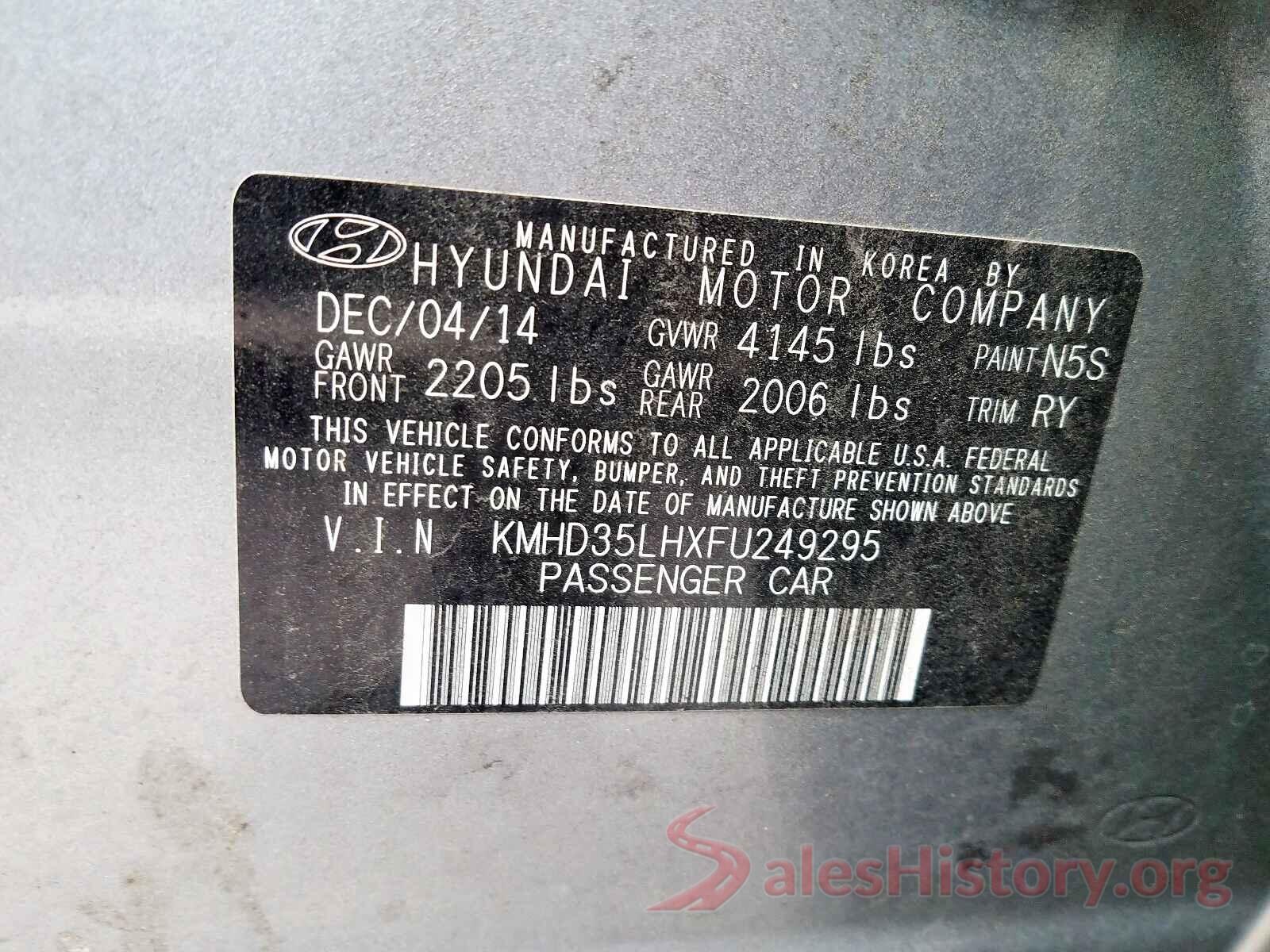 1N4BL4BVXLC284326 2015 HYUNDAI ELANTRA