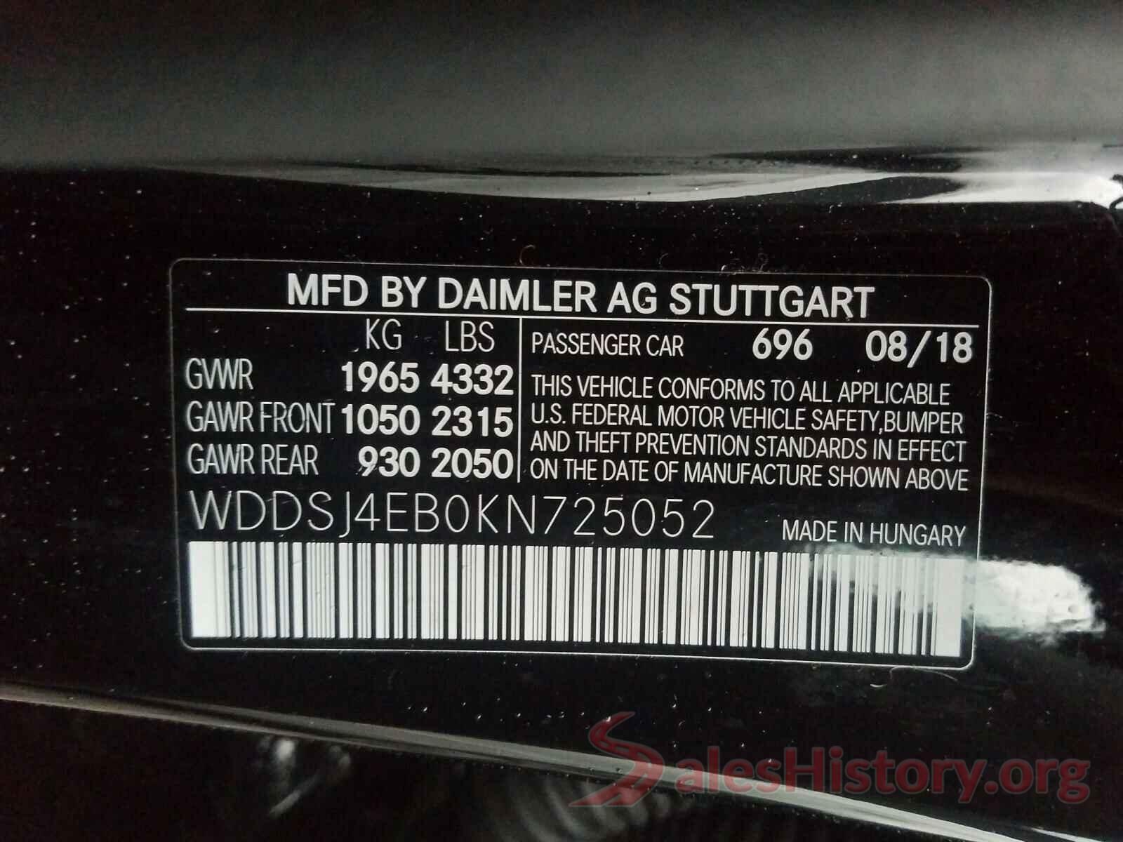 WDDSJ4EB0KN725052 2019 MERCEDES-BENZ C CLASS