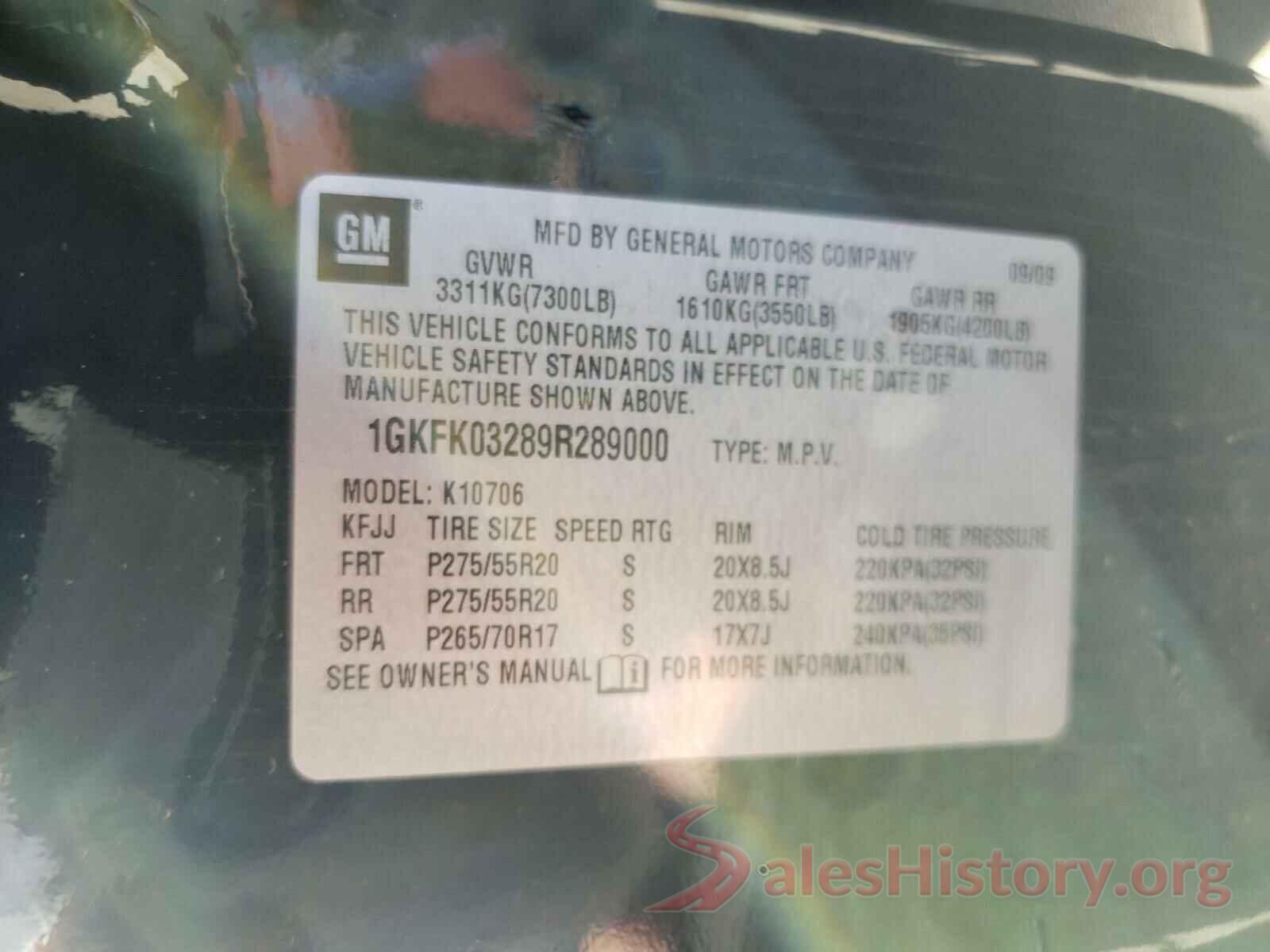 JTMWFREV2JJ207857 2009 GMC YUKON