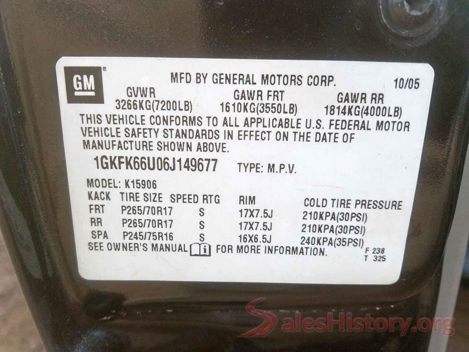 1HGCV1F35MA046169 2006 GMC YUKON