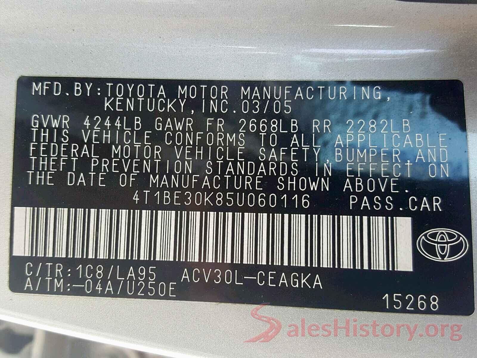 3VWJ17AT2GM604527 2005 TOYOTA CAMRY