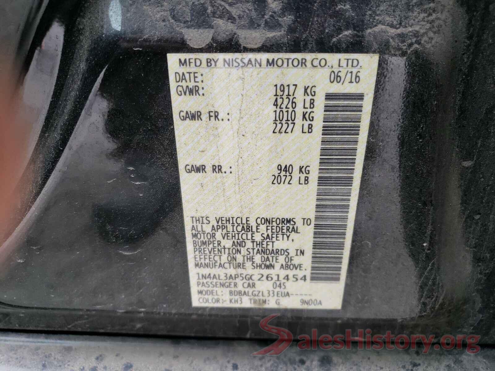 1N4AL3AP5GC261454 2016 NISSAN ALTIMA