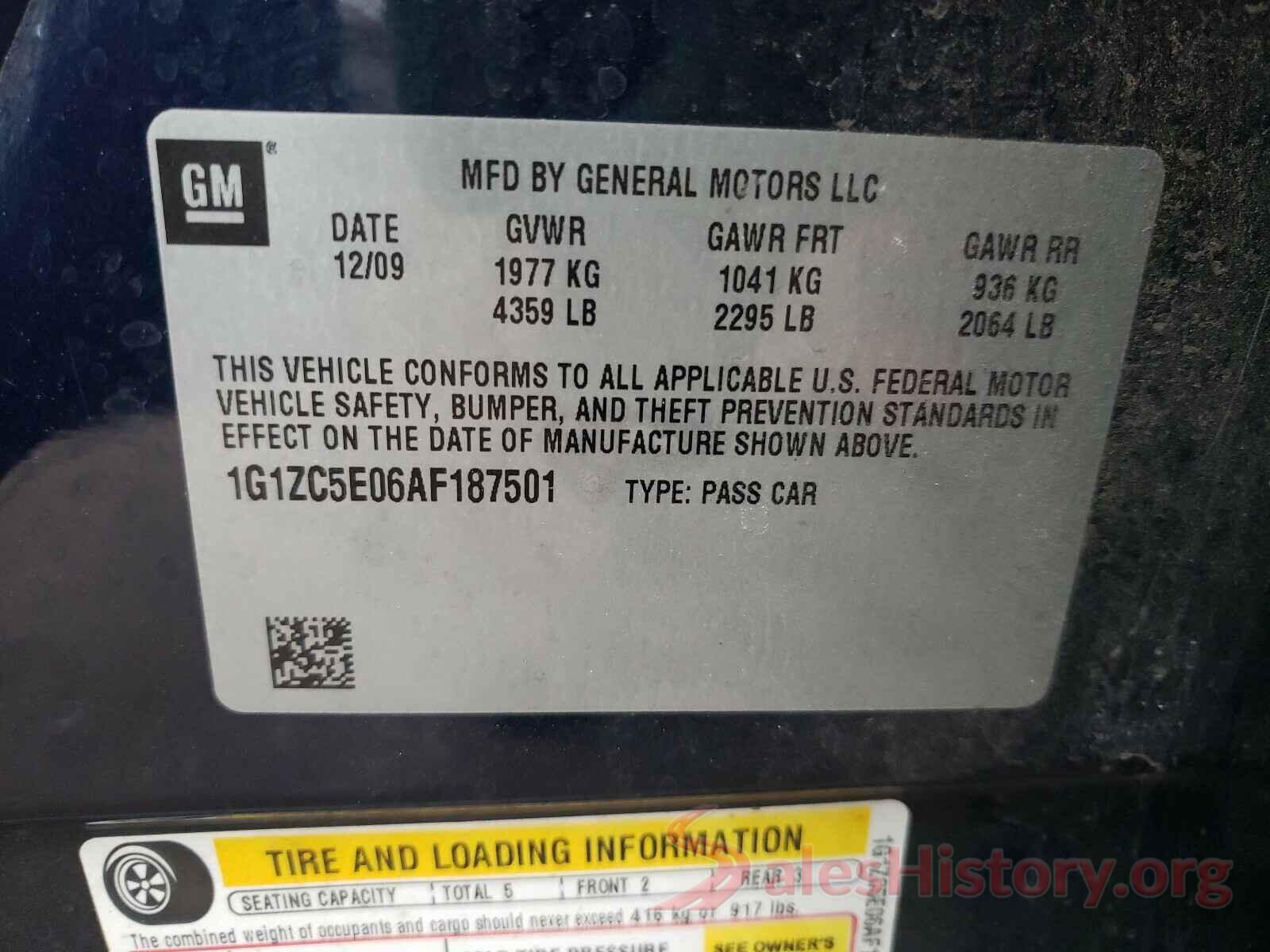 5FNYF6H16GB027216 2010 CHEVROLET MALIBU