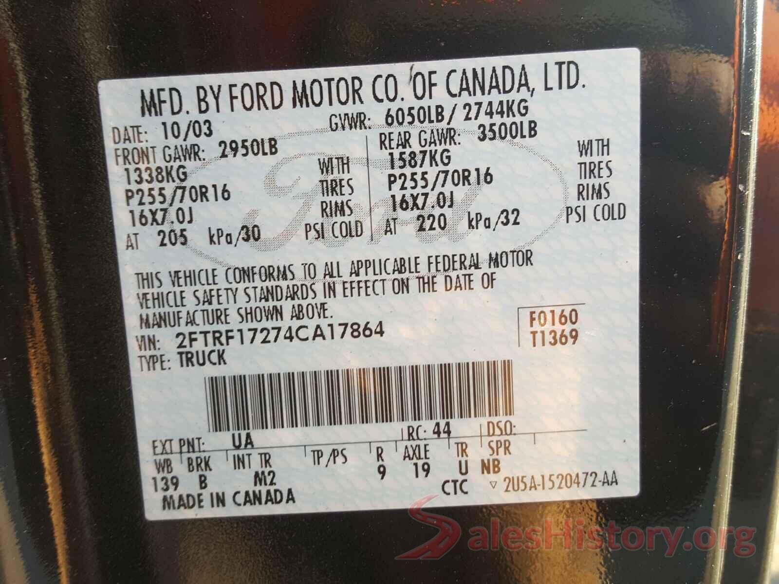 1C4PJMDX4JD598467 2004 FORD F150