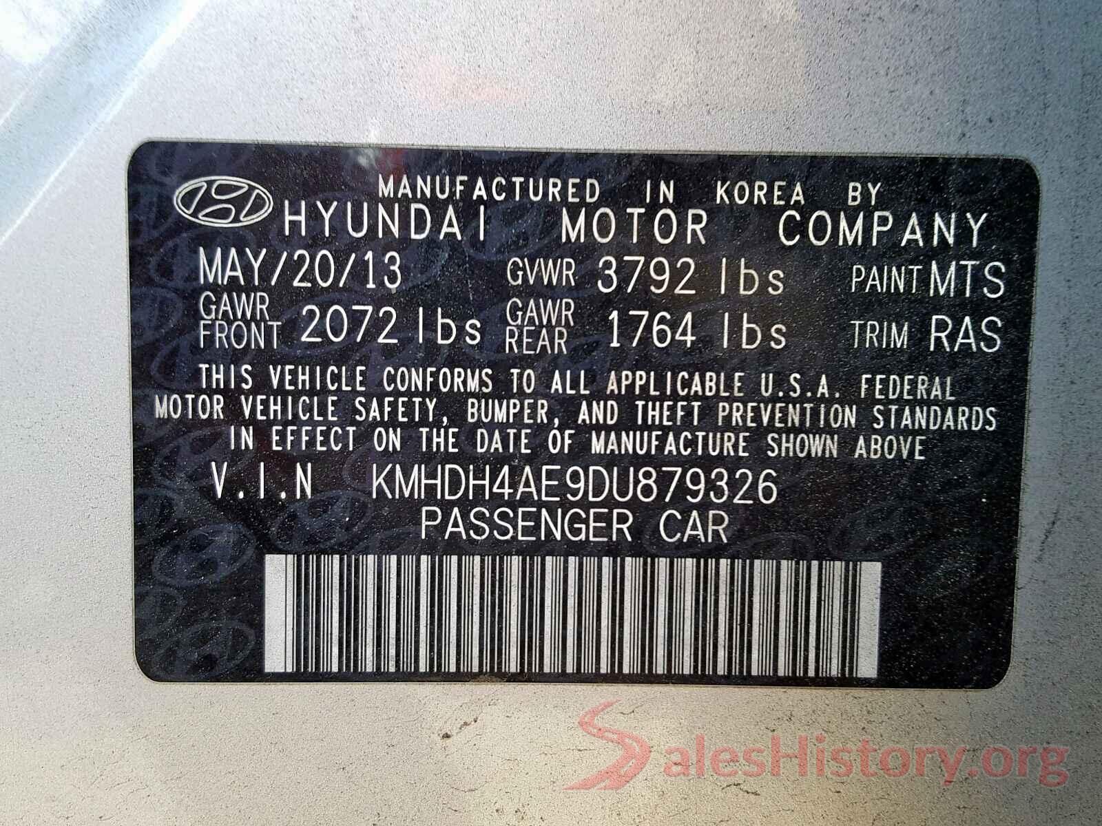 KMHDH4AE9DU879326 2013 HYUNDAI ELANTRA