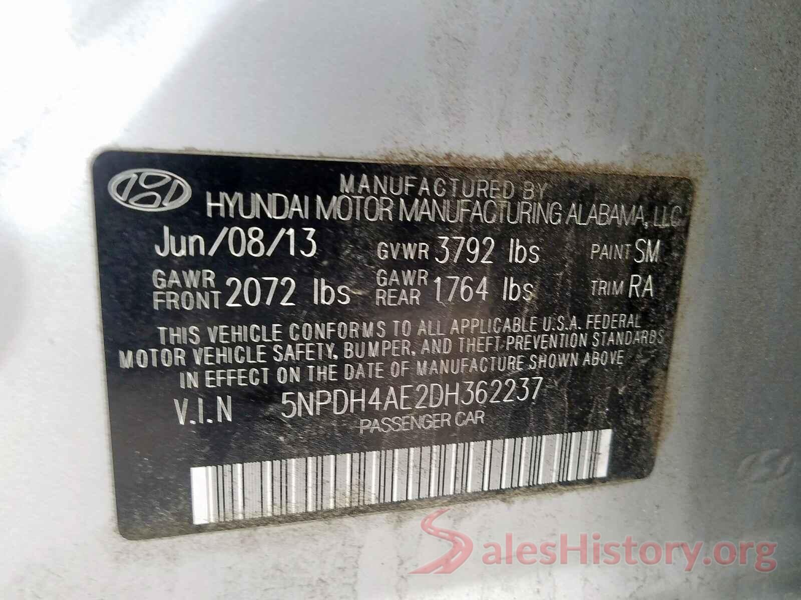 3KPFL4A71HE126441 2013 HYUNDAI ELANTRA