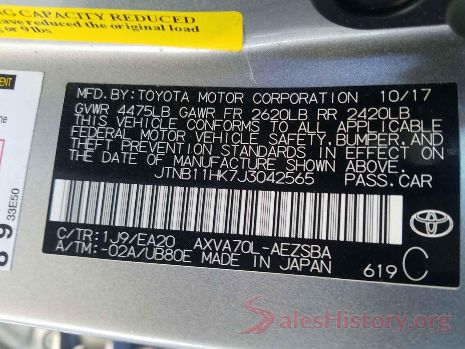 JTNB11HK7J3042565 2018 TOYOTA CAMRY