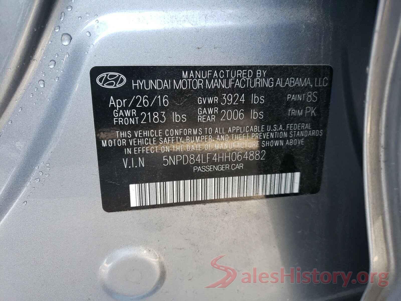 5NPD84LF4HH064882 2017 HYUNDAI ELANTRA