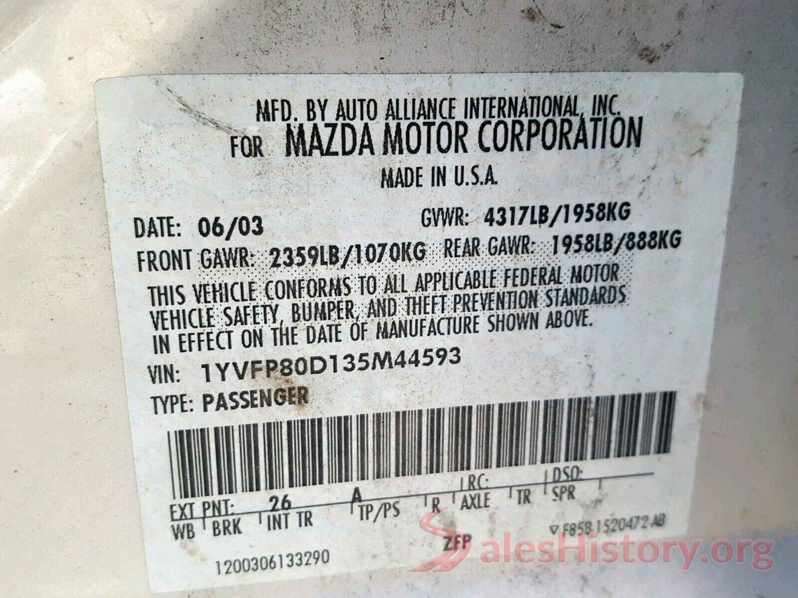 WDCTG4GB4JJ434385 2003 MAZDA 6