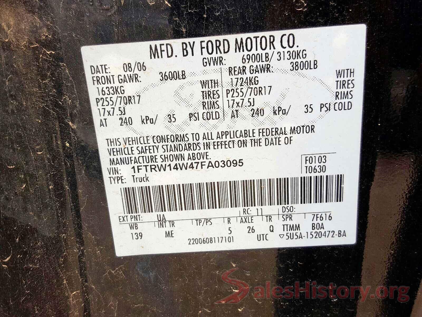 KM8R5DHE9LU039470 2007 FORD F150