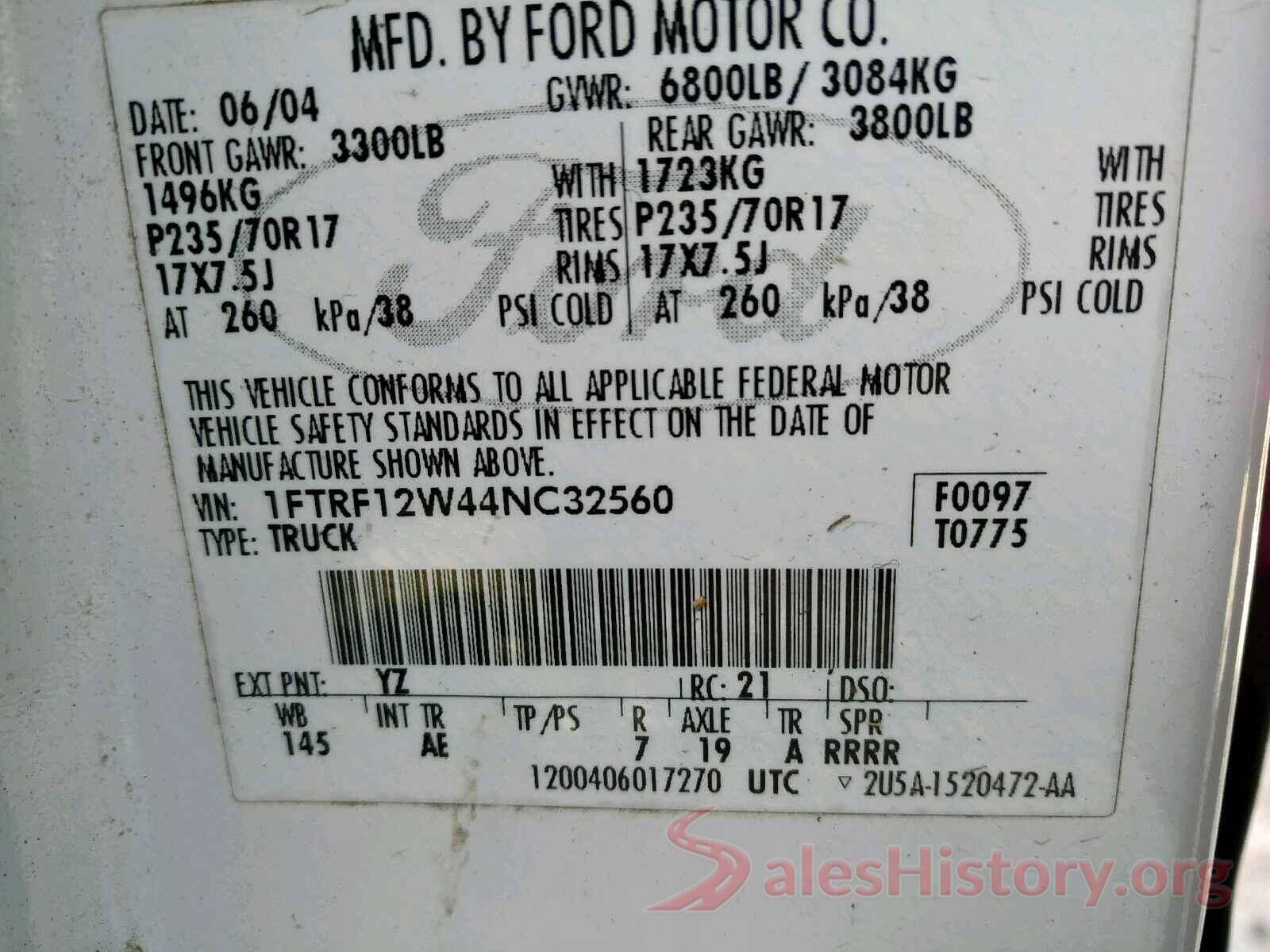 JA4AP3AU0LU012613 2004 FORD F150