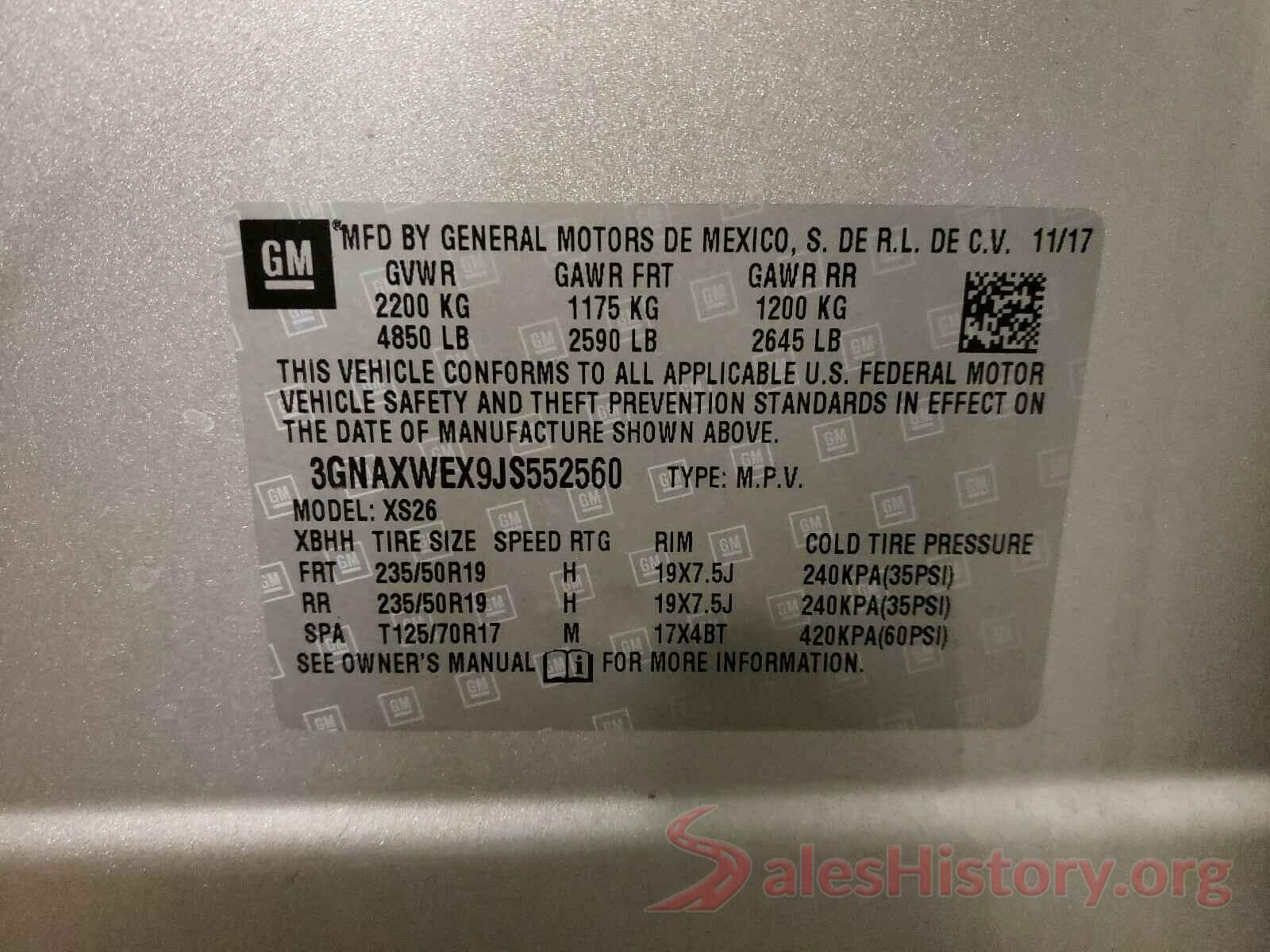 3GNAXWEX9JS552560 2018 CHEVROLET EQUINOX