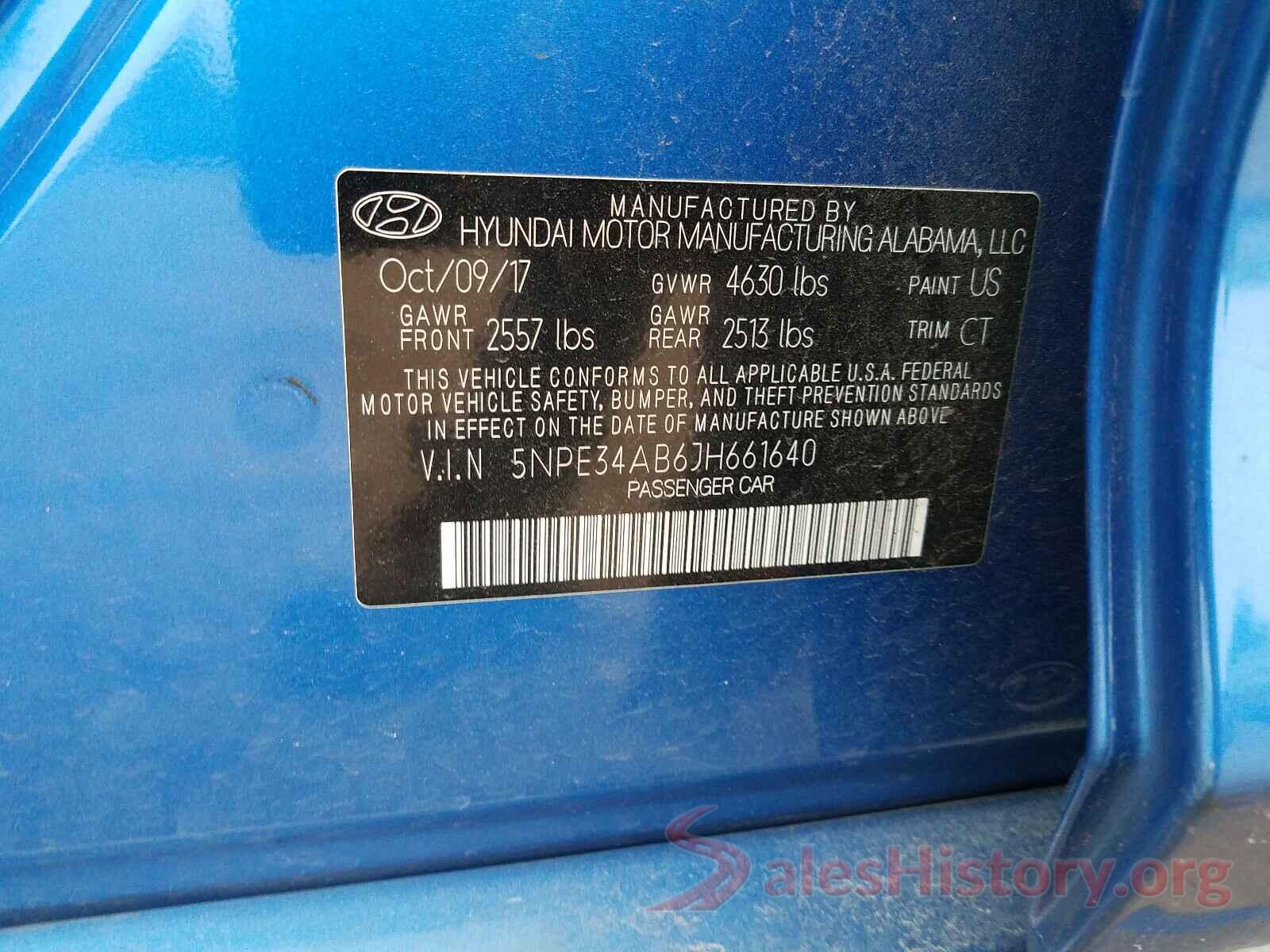 5NPE34AB6JH661640 2018 HYUNDAI SONATA