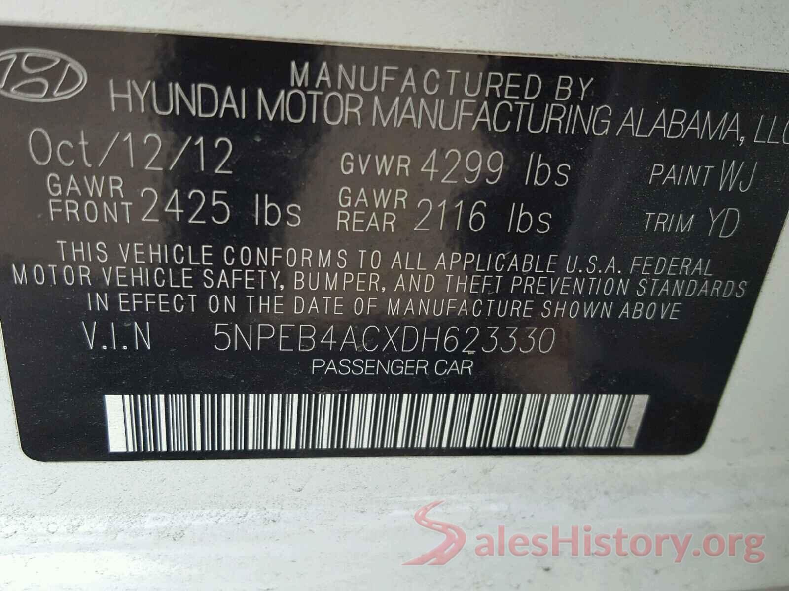 2T1BURHE4HC948744 2013 HYUNDAI SONATA