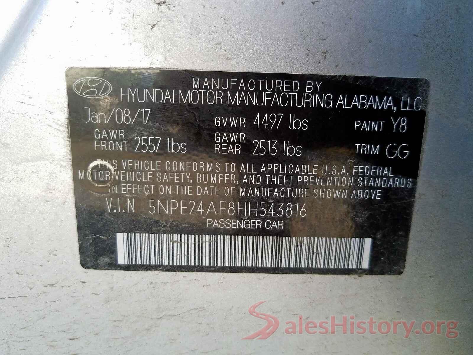 JF2SJABC0JH446558 2017 HYUNDAI SONATA