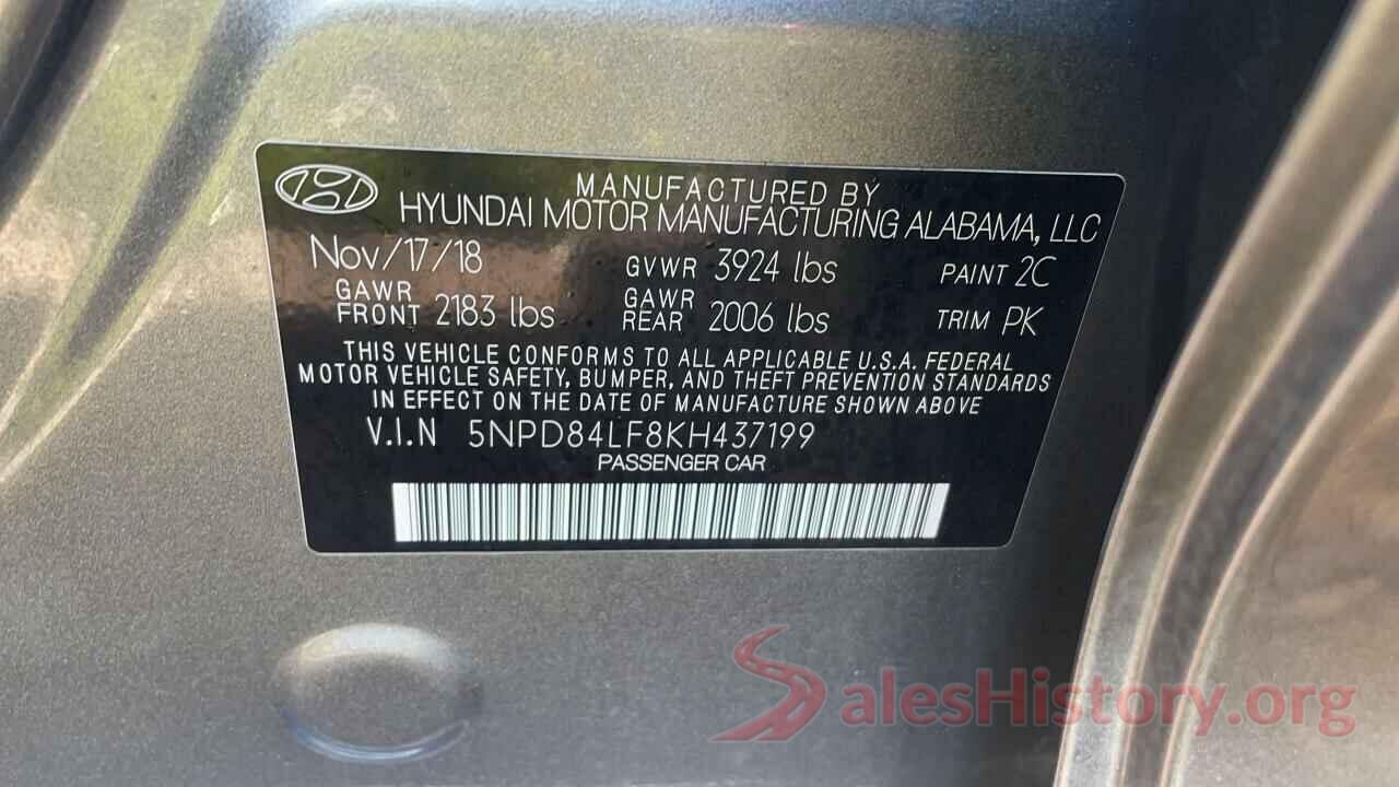 5NPD84LF8KH437199 2019 HYUNDAI ELANTRA