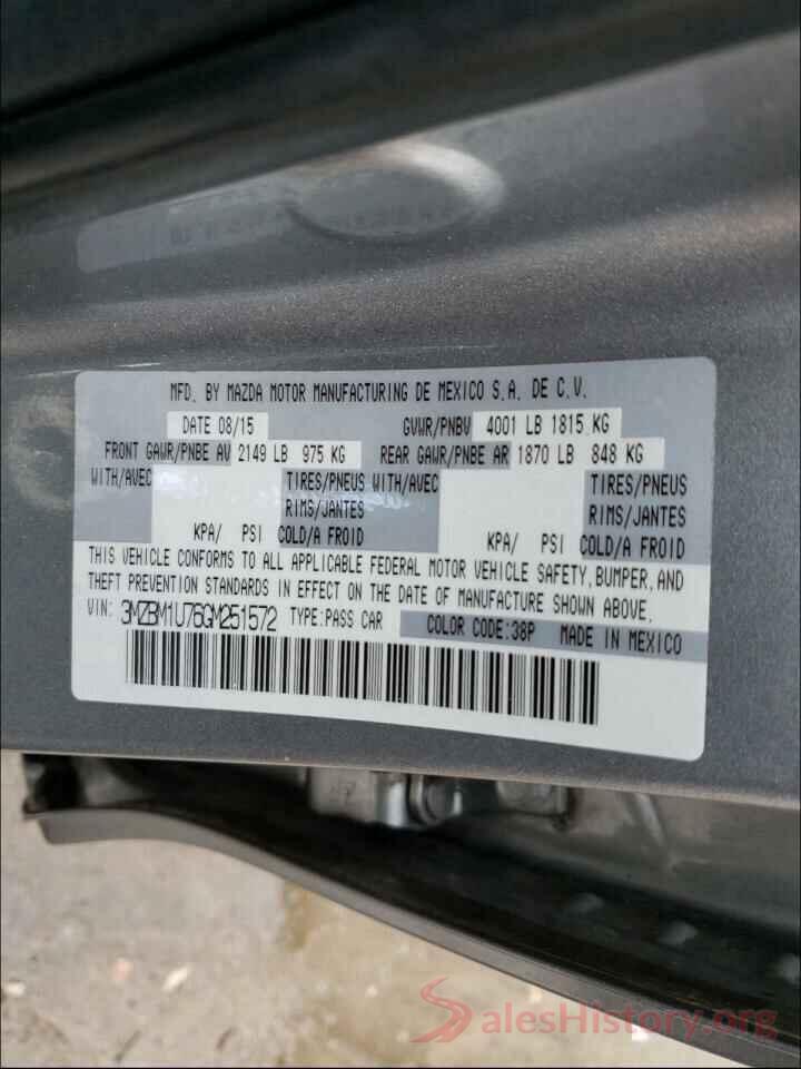 3MZBM1U76GM251572 2016 MAZDA 3