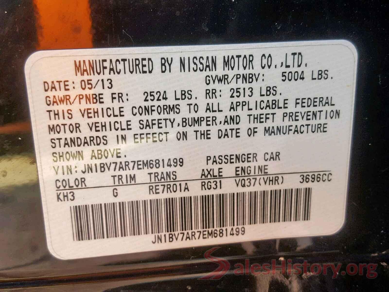 3VV3B7AX3LM074530 2014 INFINITI Q50