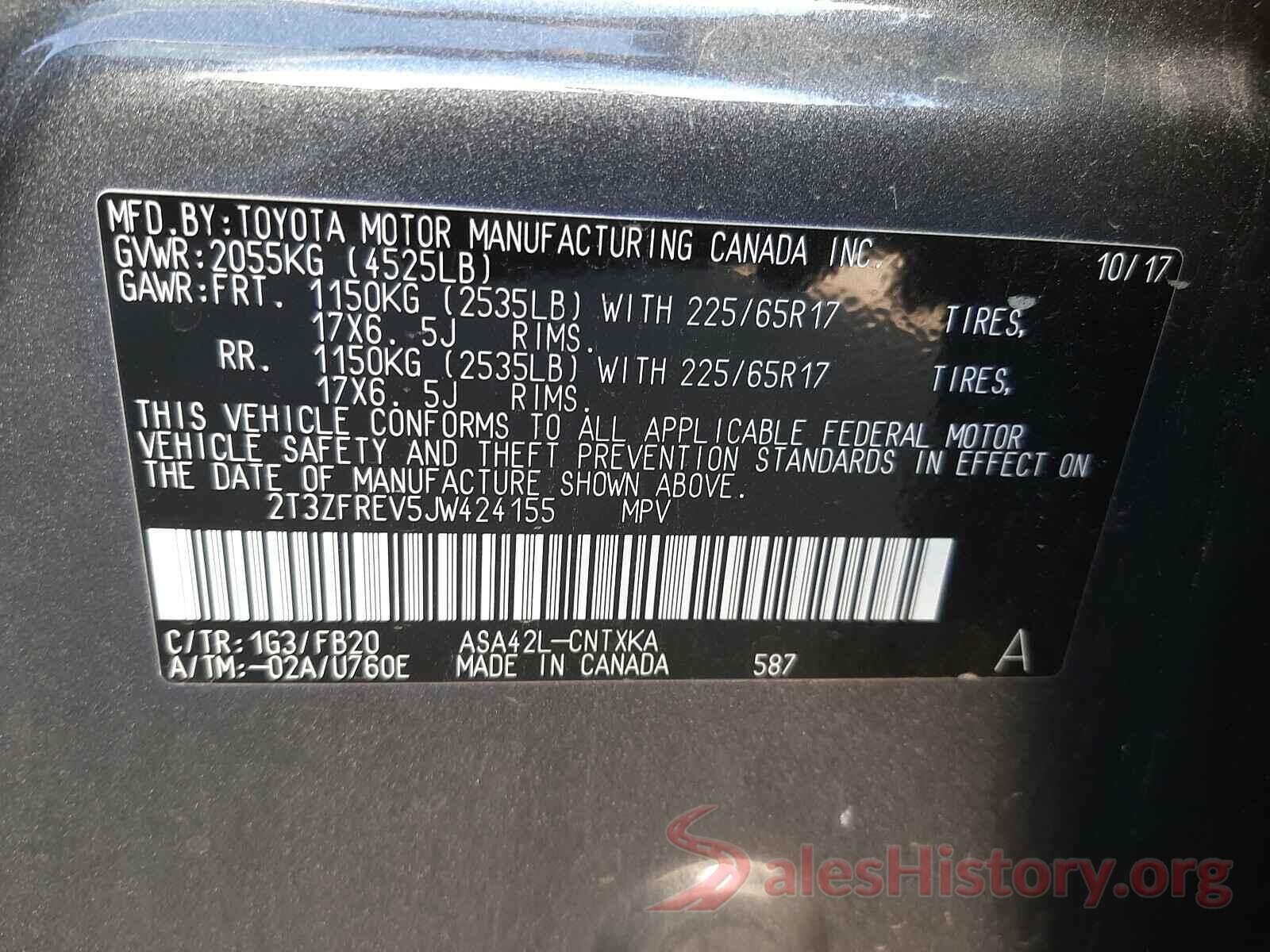 2T3ZFREV5JW424155 2018 TOYOTA RAV4