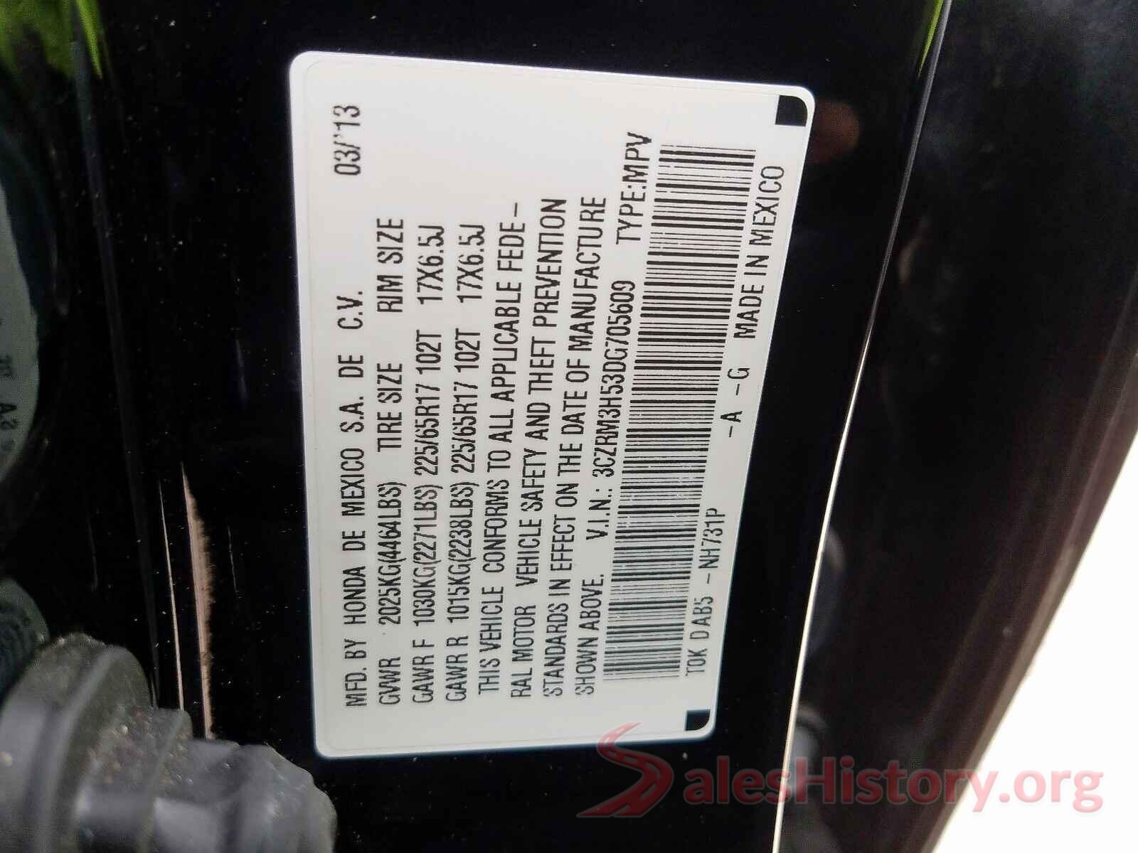 3N1AB7AP6JY304625 2013 HONDA CR-V EX