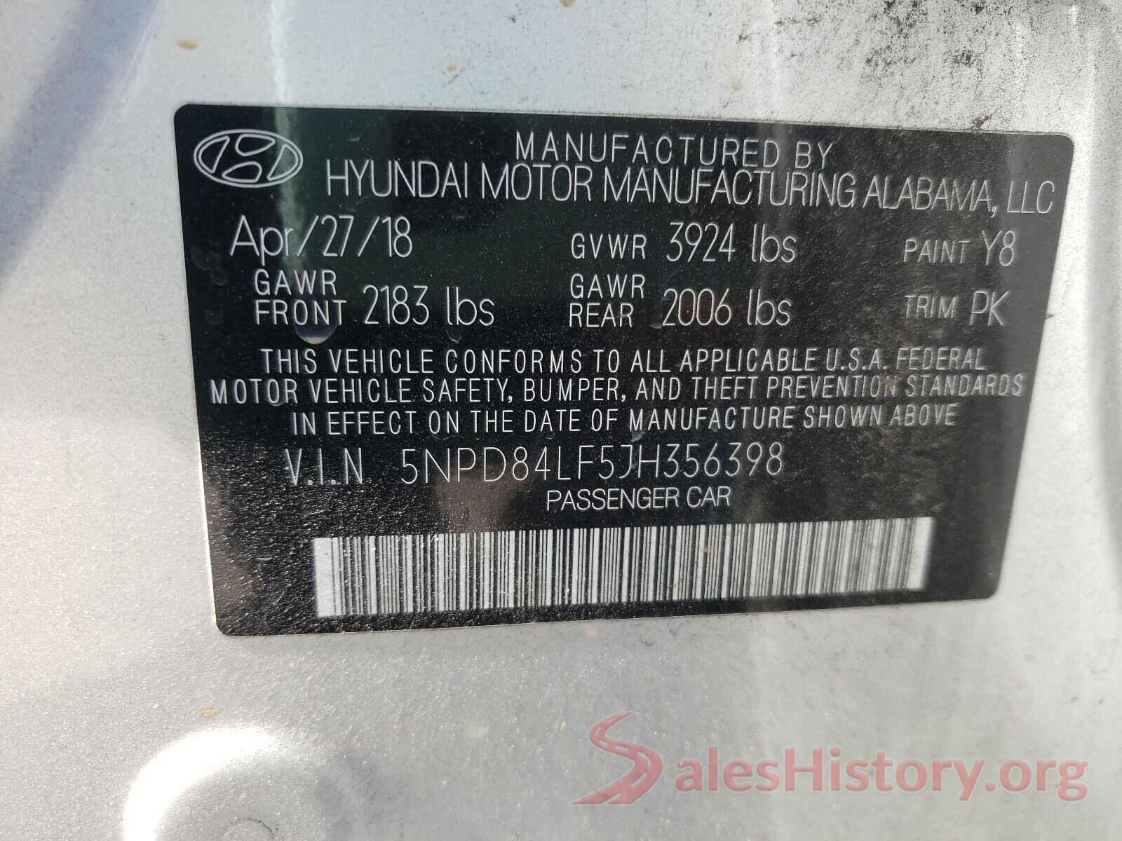 1C4HJXEG3JW155686 2018 HYUNDAI ELANTRA