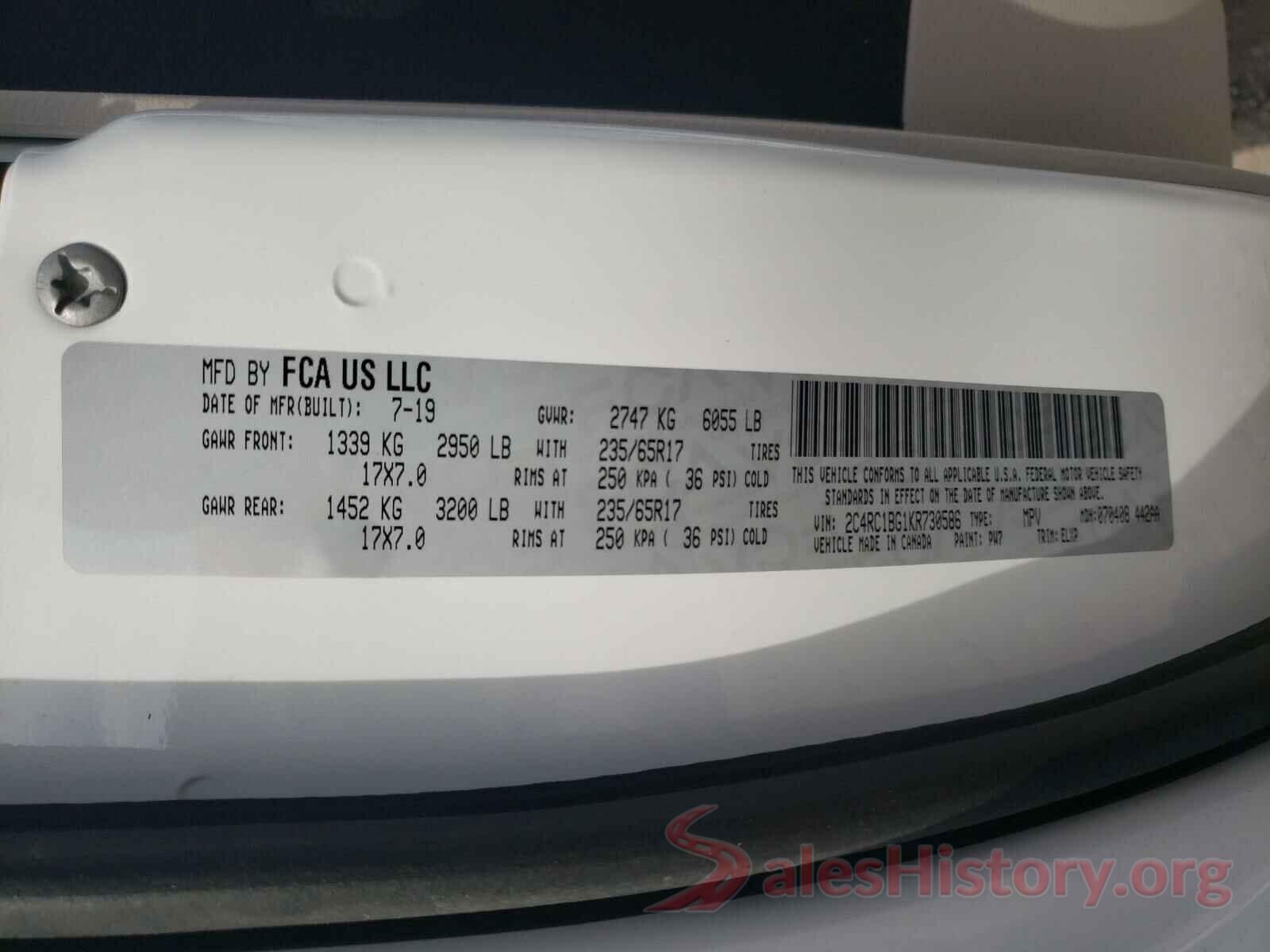 1N4AL3AP8GC252201 2019 CHRYSLER PACIFICA