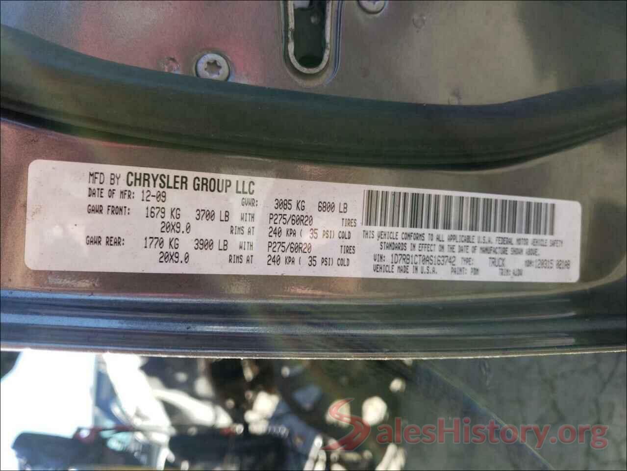 2T1BURHE4KC209784 2010 DODGE RAM 1500