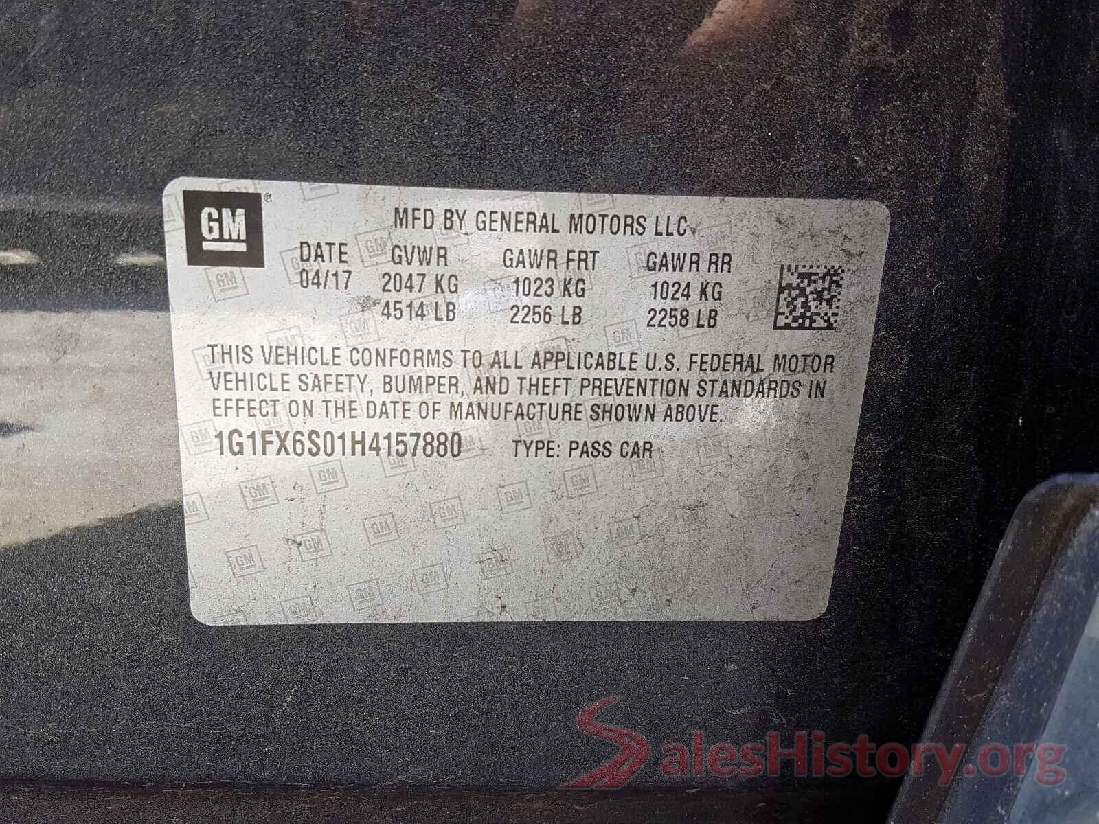 1G1FX6S01H4157880 2017 CHEVROLET BOLT