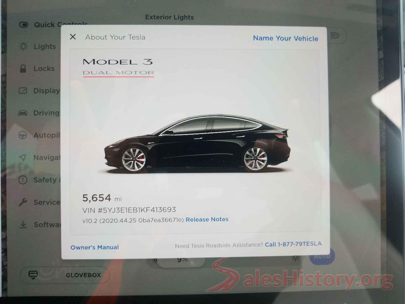 5YJ3E1EB1KF413693 2019 TESLA MODEL 3