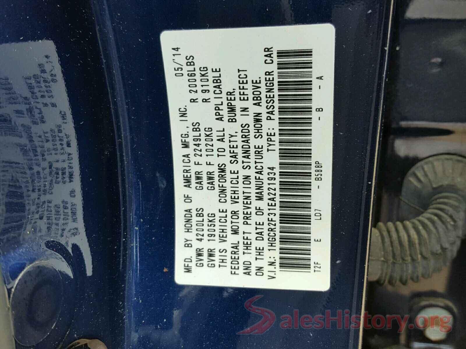 5YFS4RCE9LP008682 2014 HONDA ACCORD